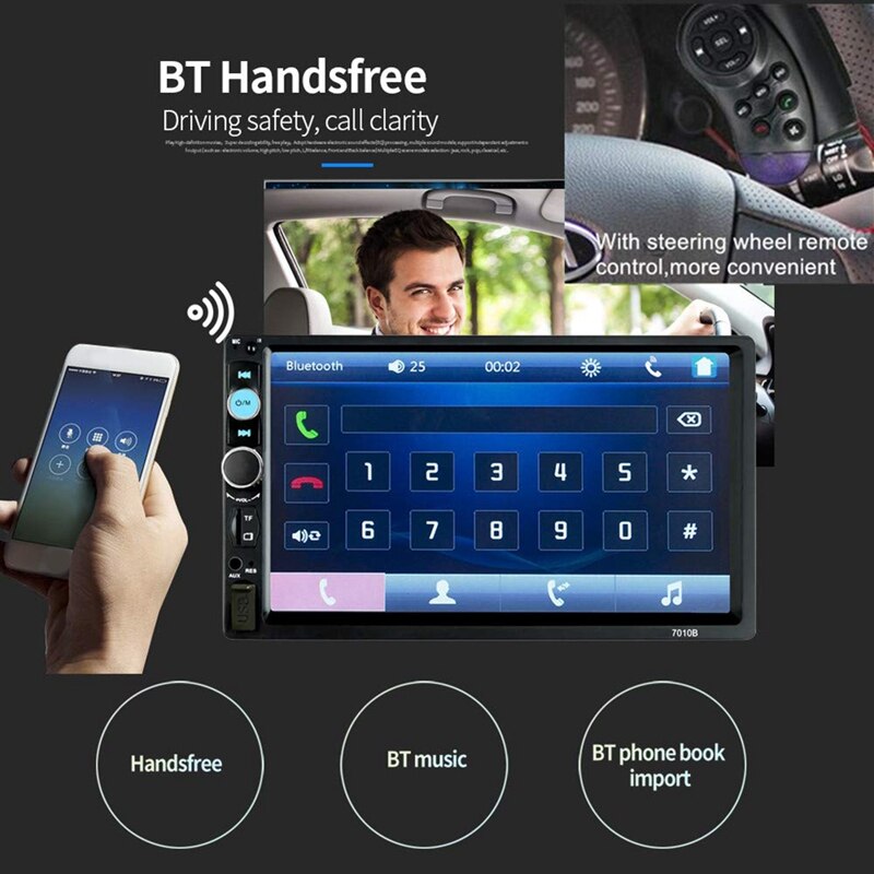 7- zoll-tft-touchscreen-autoradio mit multimedia-funktion,  mp5- player-unterstützung (sd/usb/aux), ukw-radio