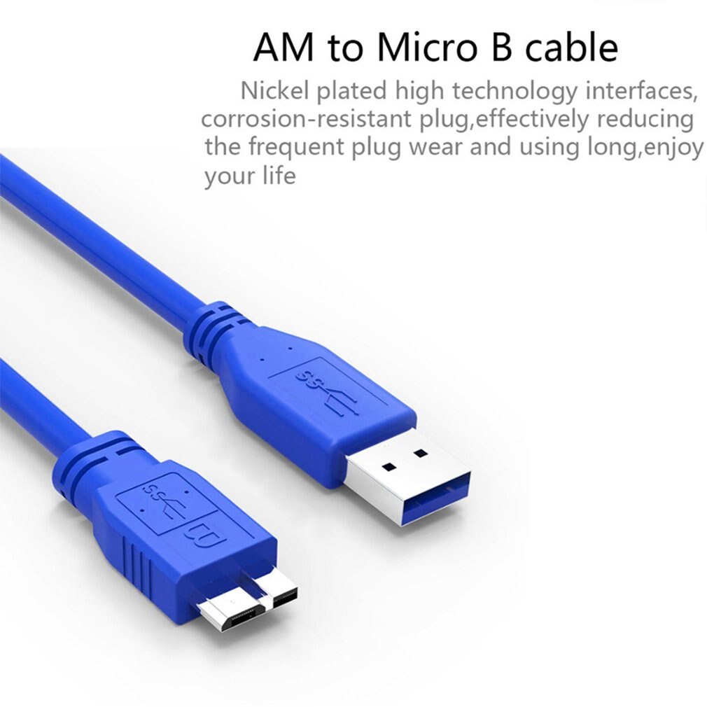 USB 3.0 A To Micro B Cable For WD Seagate For Samsung External Hard Drive Multi-functional Blue B Cable