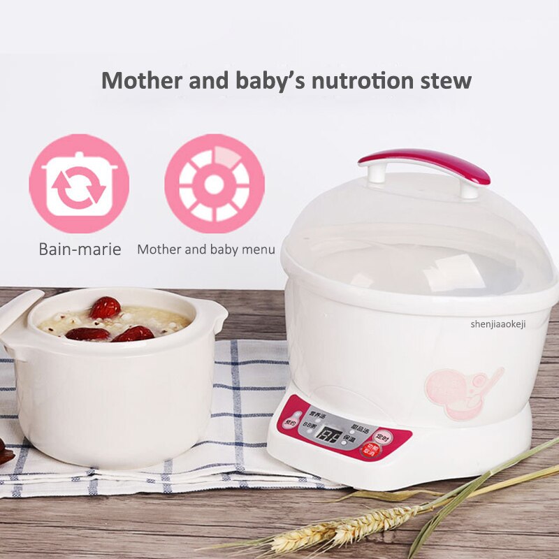 0.7L Elektrische Slowcooker DDZ-7B Mini Smart Baby voedsel Fornuis Keramische Timing stoven tonic soep pap Vogelnest kookpan