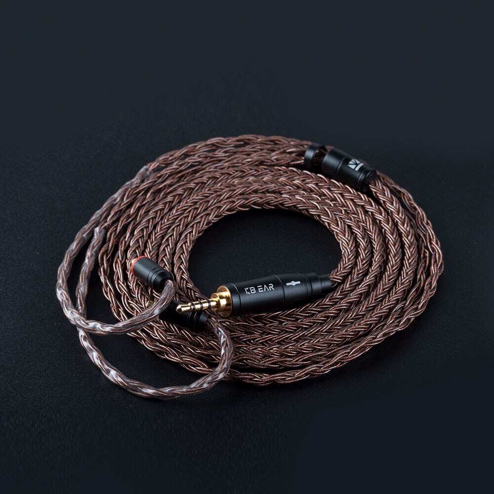 KBEAR 16 Core Pure Copper Earphone Cable 2PIN/MMCX/QDC Earbuds Connector Use For KZ EDX ZSN PRO BLON BL-03 KBEAR KS1 Headphone: MMCX 2.5mm