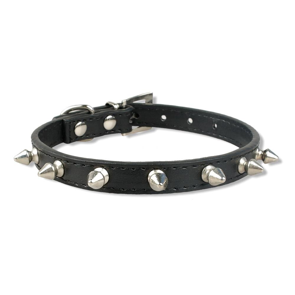 1 Rij Leuke Klinknagels Beslagen Halsband Puppy Cat Halsbanden Voor Kleine Honden Chihuahua Yorkies Neck Voor 8-18 &quot;Roze Kleur: Black / L