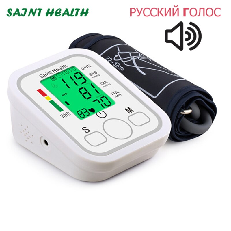 Saint Gezondheid Bloeddrukmeter Bovenarm Automatische Digitale Tonometer Manchet Home Bp Bloeddrukmeters Met Lcd Display