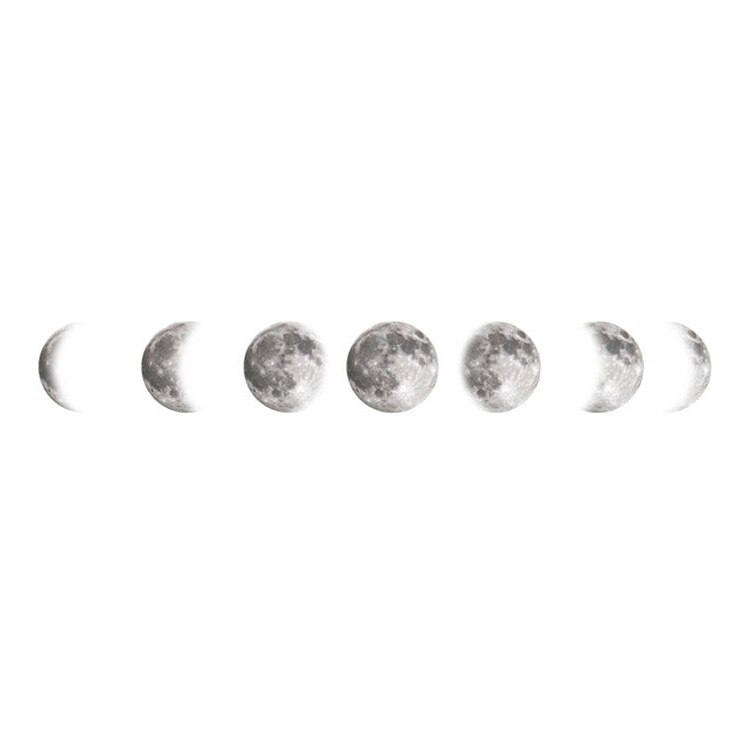 Moon phase 3D Wall Sticker Home living room wall decoration Mural Art Decals background decor Moon stickers: Original color