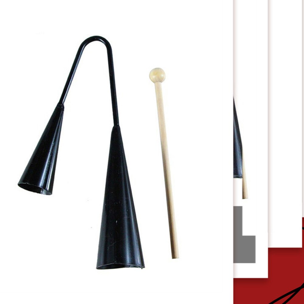 freundlicher Früer Bildung Agogo Glocke Spielzeug Traditionellen Kleine Musical Zwei Tonne freundlicher Schläger Instrument mit Holz Stock