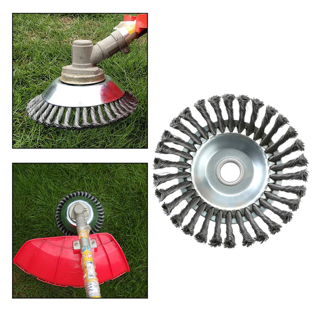 8inch Carbon Steel Wire Break-Proof Rounded Edge Trimmer Edge Head Power Lawn Mower Garden Brush Lawn Mower