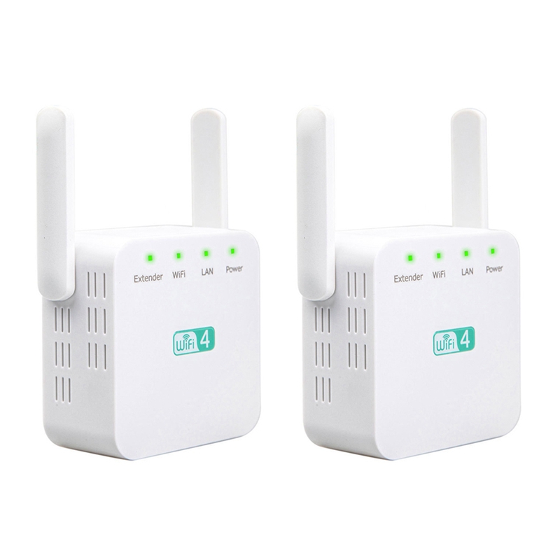 2X Draadloze Wifi Repeater Wifi Signaal Versterker Wifi Extender 300Mbps Wifi Booster Hz Wifi Ultraboost Repiter-Uk Plug