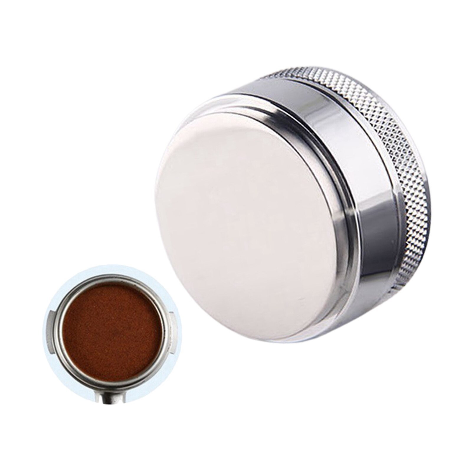 Kaffeemanipulation Mit Flachem Edelstahl -Basis -Holzgriff Kaffeepulver
