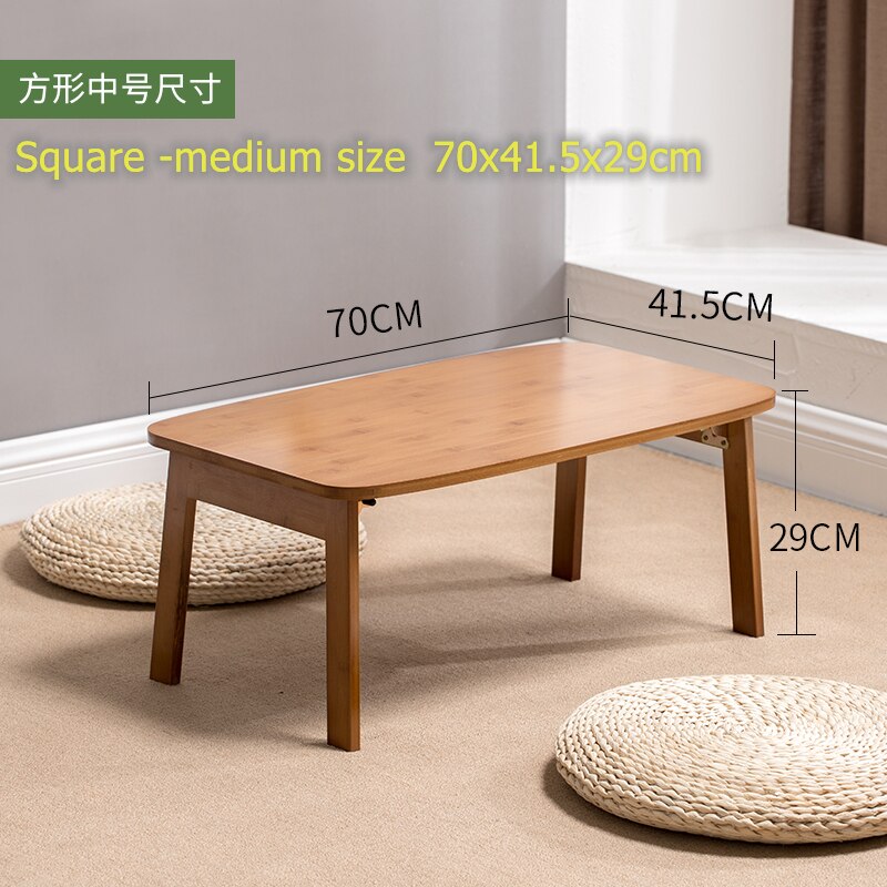 80X49X35 Bamboe Slaapkamer Kleine Tafel Grond Vouwen Eenvoudige Bureau Erker Thee Seat Slaapzaal Schrijven board Optioneel Grootte: Square 70x41.5x29cm