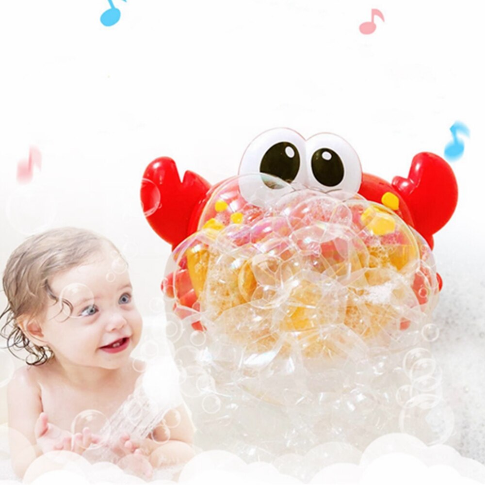 Boblemaskine krabber musik baby badelegetøj børnepool svømmebadekar sæbemaskine automatisk boble sjov frø and hval pengu
