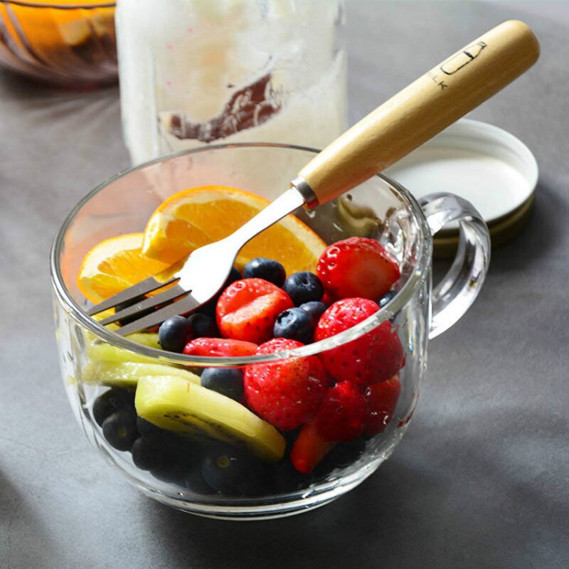 Glass Milk Tea Cup 480ml Large Breakfast Milk Cup Coffee Cup