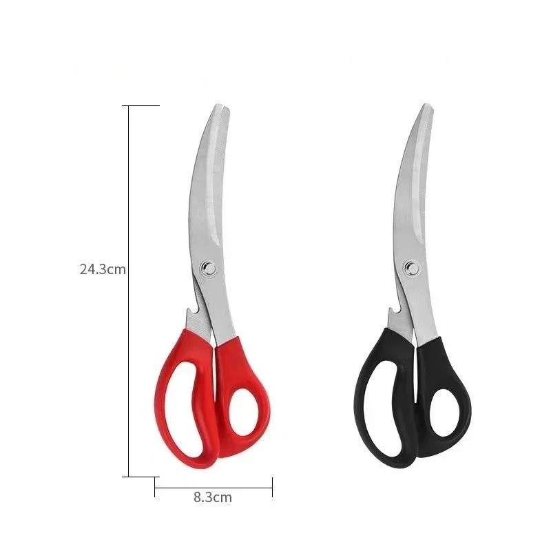 Kitchen Multifunctional Scissors BBQ Thickened Chicken Fillet Scissors Stainless Steel Serrated with Bottle Lifter Home Use