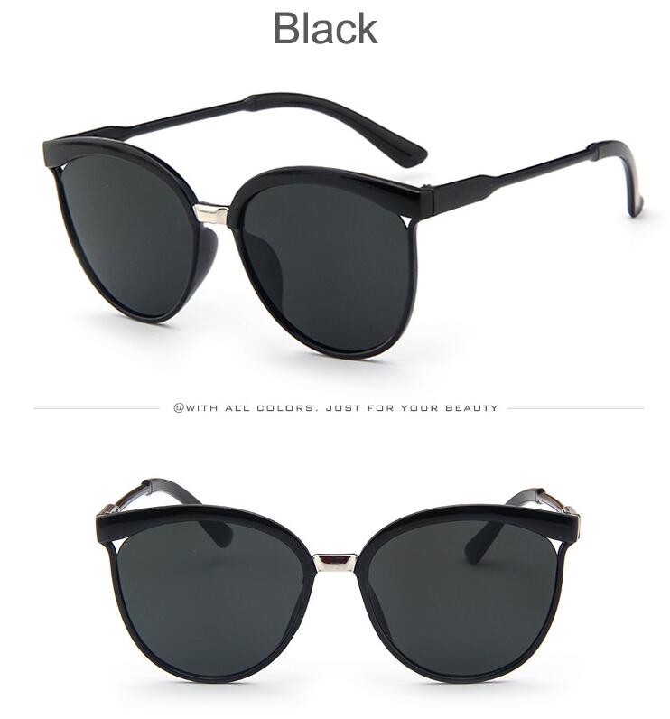 Retro cat eye zonnebril dames merk spiegel cateye zonnebril voor dames tinten  uv400 zonnebrillen: Zwart