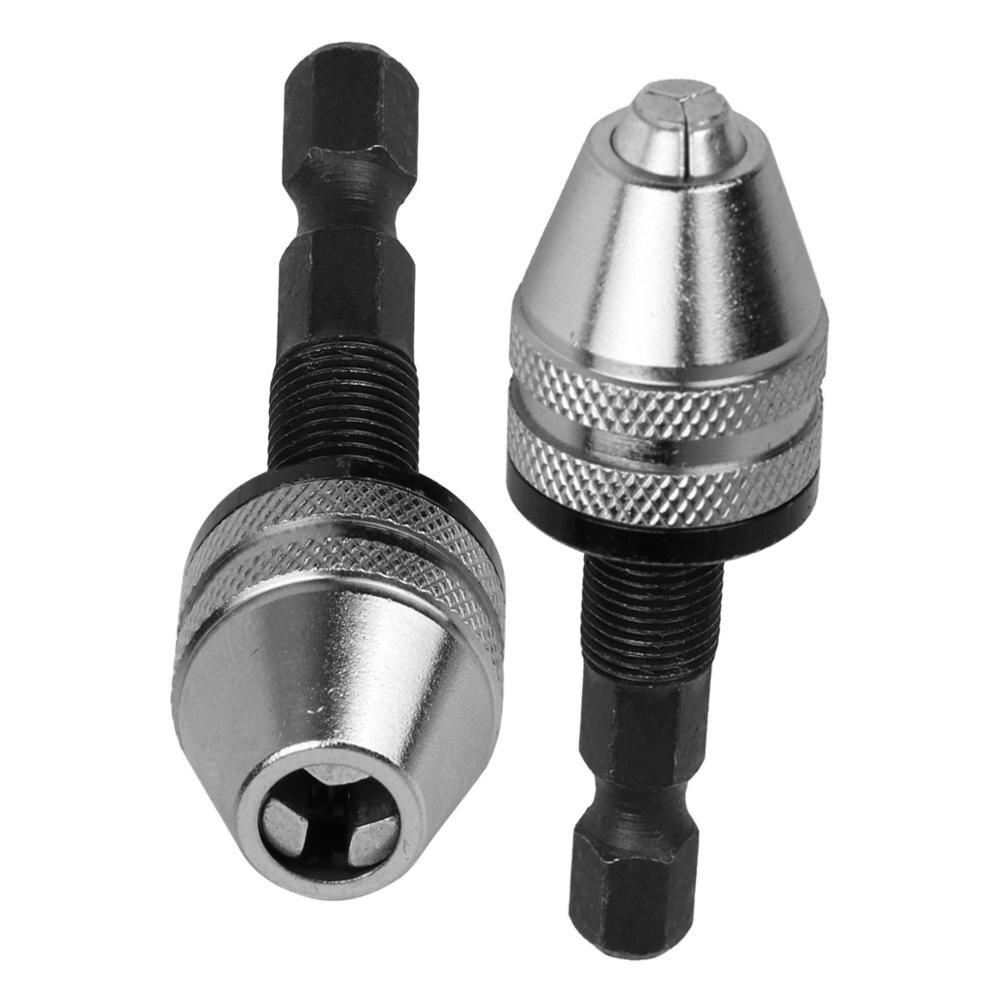 1/4"Keyless Drill Bit Chuck Hex Shank Adapter Converter Quick Change 0.3-3.4mm for Dremel tools