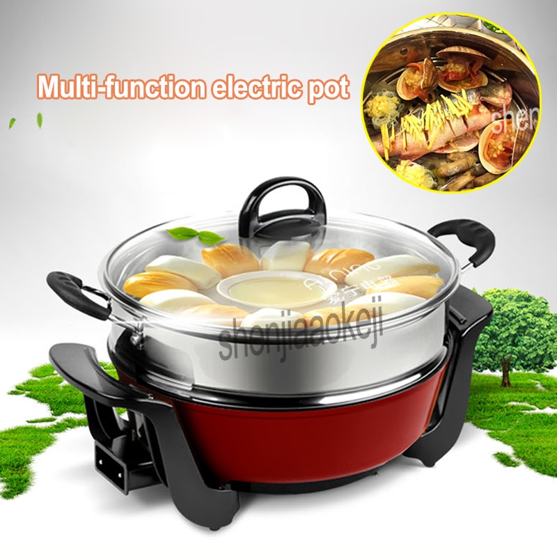 5L Electric cooker Non-stick pan Electric wok frying pan Multi-function for pot noodle frying stew steam cooker 220v 1600W
