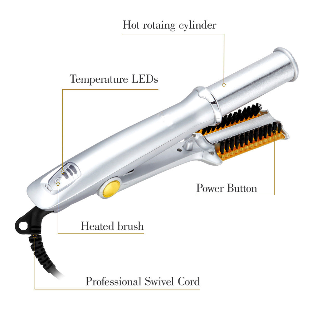Haar Krultang Max 2-Weg Roterende Haar Krultang 2 In 1 Haar Krultang Stijltang Borstel Smoothing Hair Iron elektrische Haarborstel