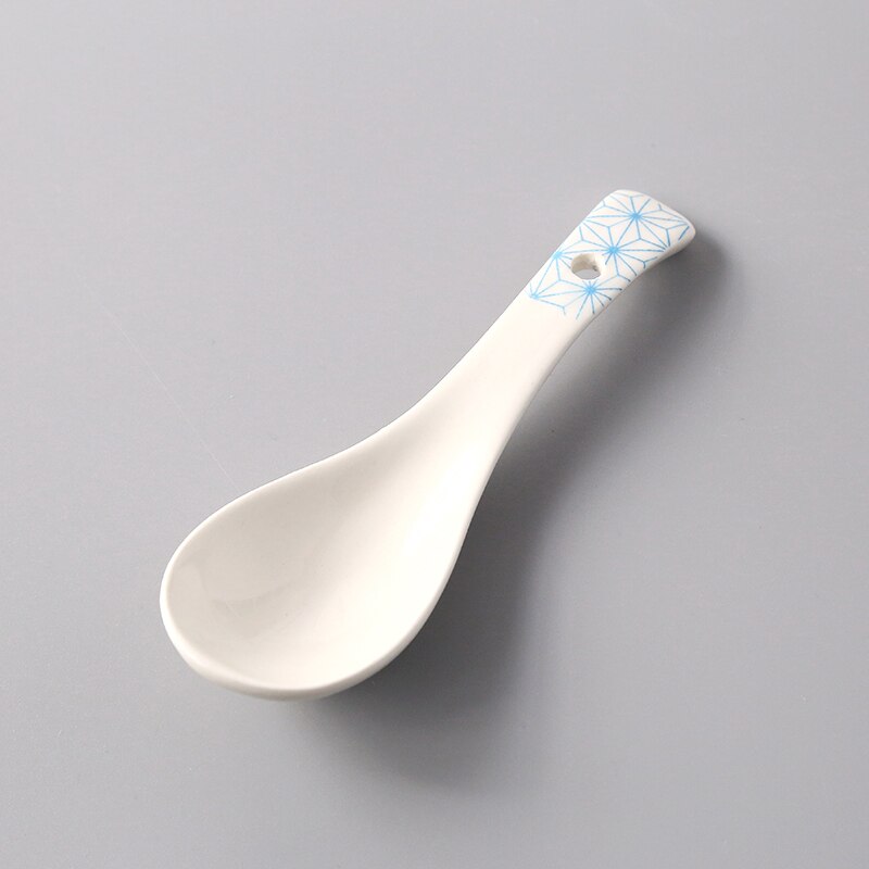 Ceramic Soup Spoon Combination Porcelain Tableware Underglaze Color CZY1031: 6