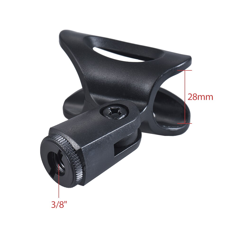 M-8 Plastic Mic Clip Microphone Holder 28mm Adjustable Tilting Angle for All 28mm Diameter Handheld Transmitters Microphones