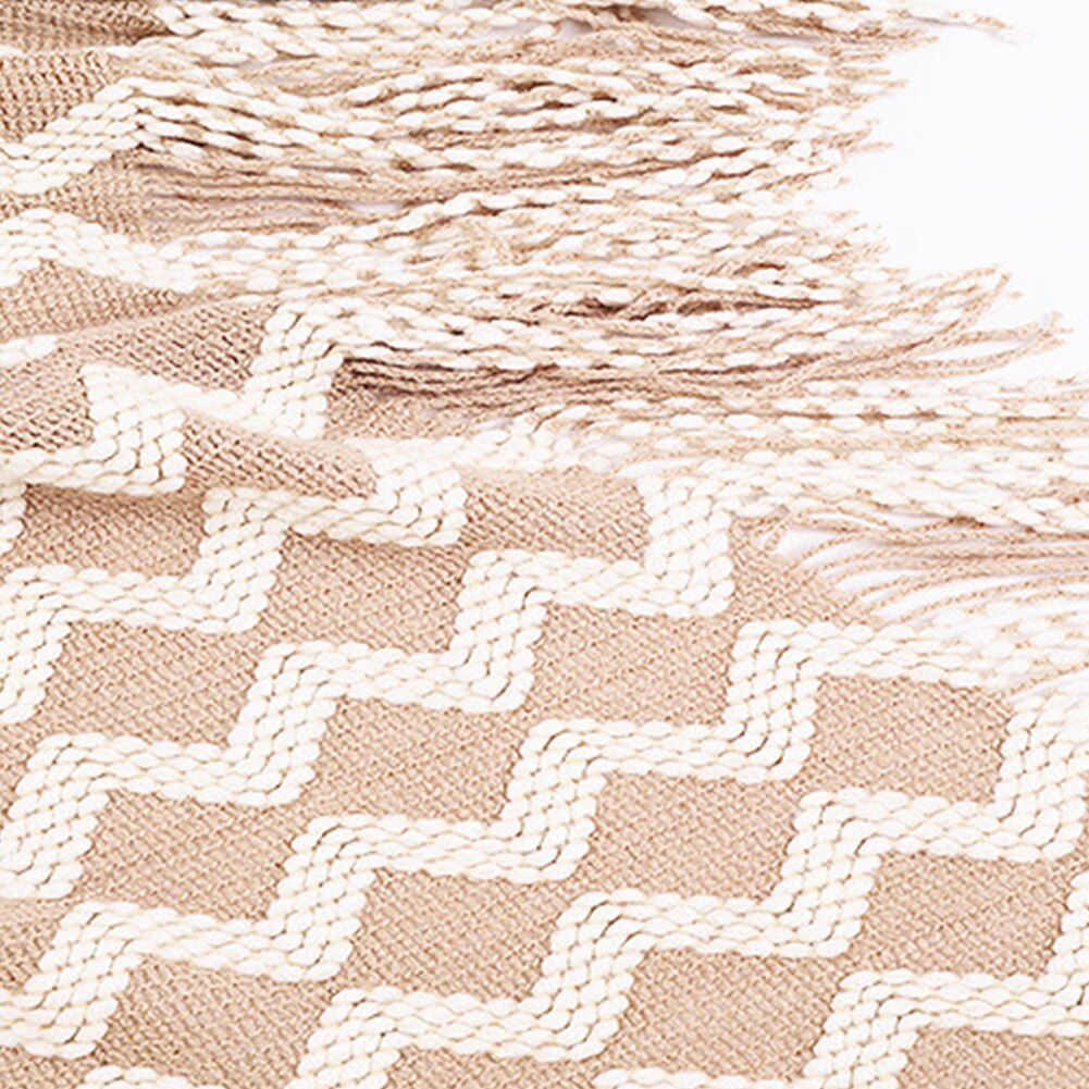 Bankdeken beddengoed gebreide deken van acrylvezel, machinewasbaar thuiskantoor met kwastjes, rechthoekige warme zachte bankhoes