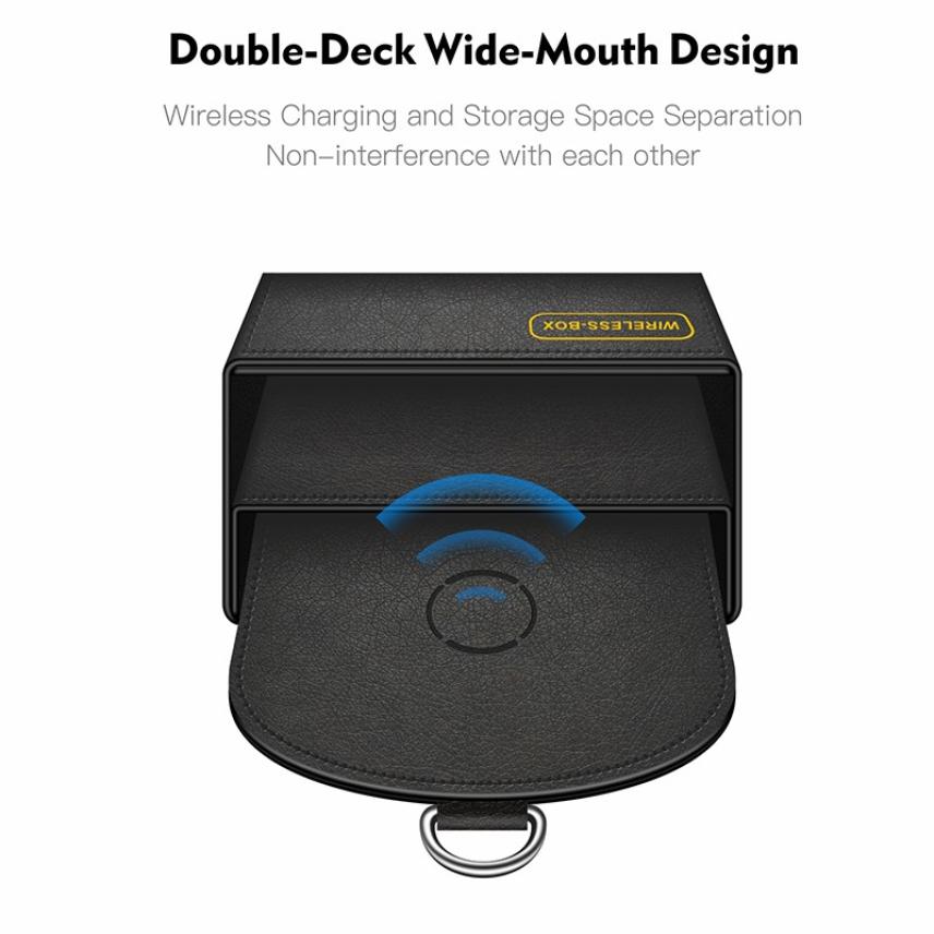 Wireless Car Charger 10W Qi Fast Charging Stand Beugel Houder Opbergdoos Telefoon Houder Voor Iphone 12 11 Xr X 8 Samsung