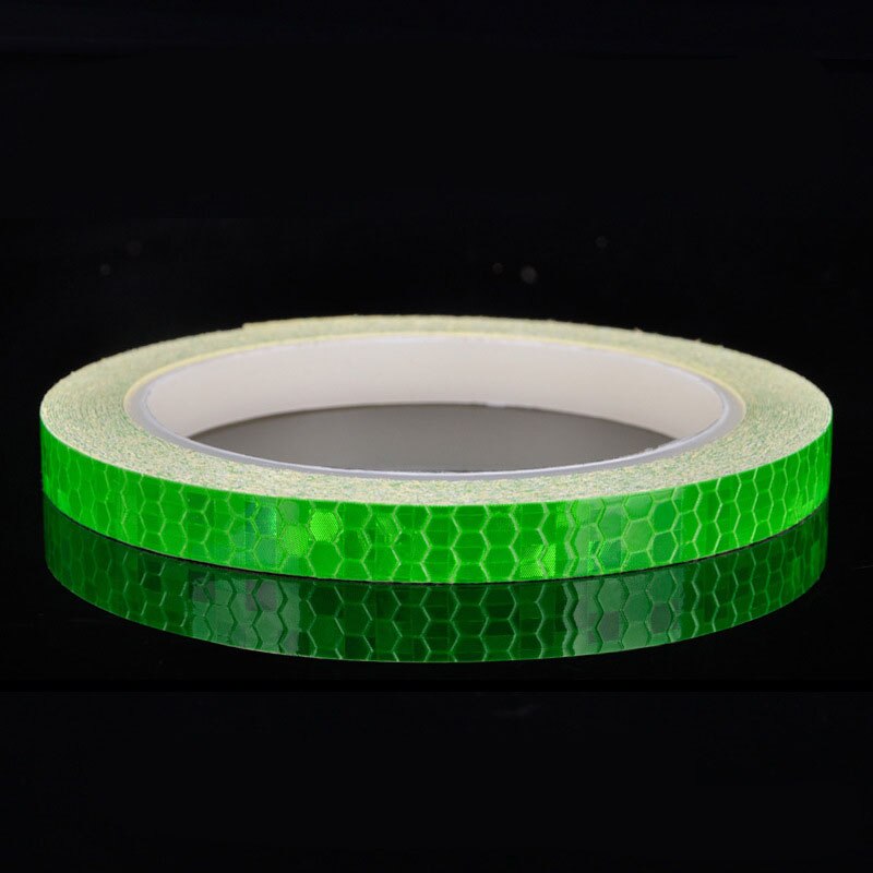 1cmx8m Bike Reflective Stickers Fluorescent MTB Bicycle Wheels Tapes Safety Warning Sticker Decoration Cycling Accessories: Green