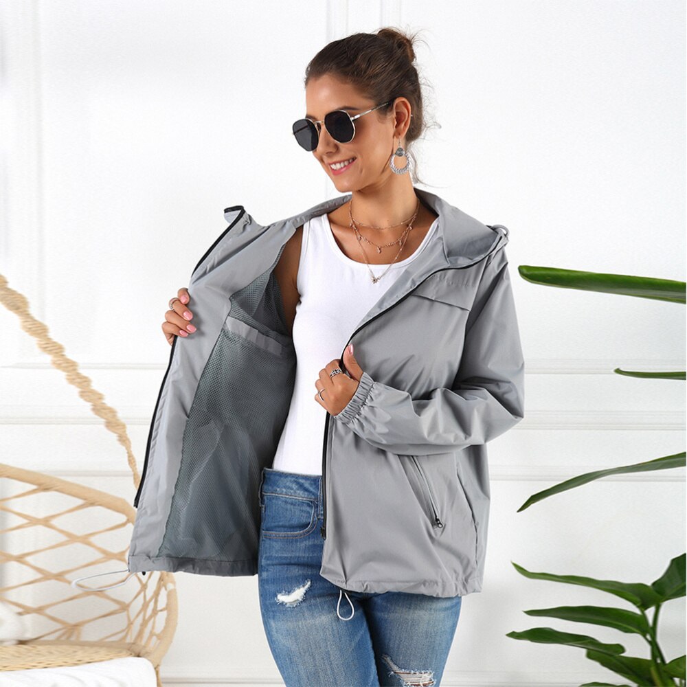 Leichte Regenmantel Mit Kapuze Wasserdichte Windjacke Ultra-dünne Bergsteigen Anzug Outdoor Winddicht Mantel Mit Kapuze Wandern Lon