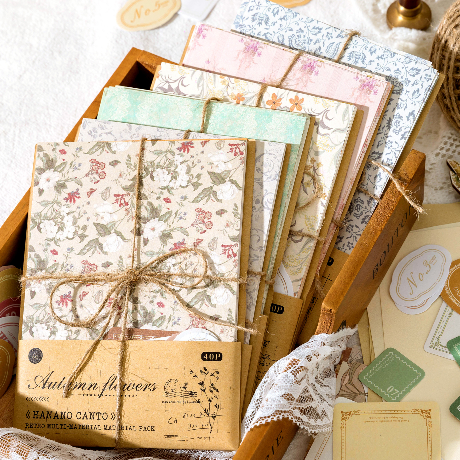 TIANZI 40 stks/pak Vintage materiaal Decoratieve Scrapbooking Dagboek Achtergrond papier DIY junk journal Etiket Briefpapier leveringen