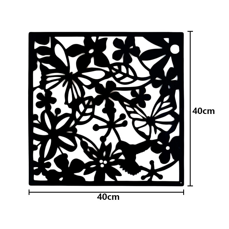 Écran suspendu creux 40*40cm, diviseur de pièce, décoration de maison, autocollants muraux, rideau creux, séparation papillon fleur