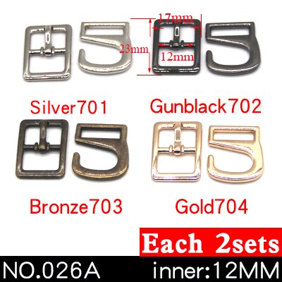 8 jeux de boucles métalliques 9 crochets | Pour courber les chaussures, sacs, boucles de ceinture, décoration bricolage, accessoires pour chaussures à coudre: NO.026A 12mm 8sets