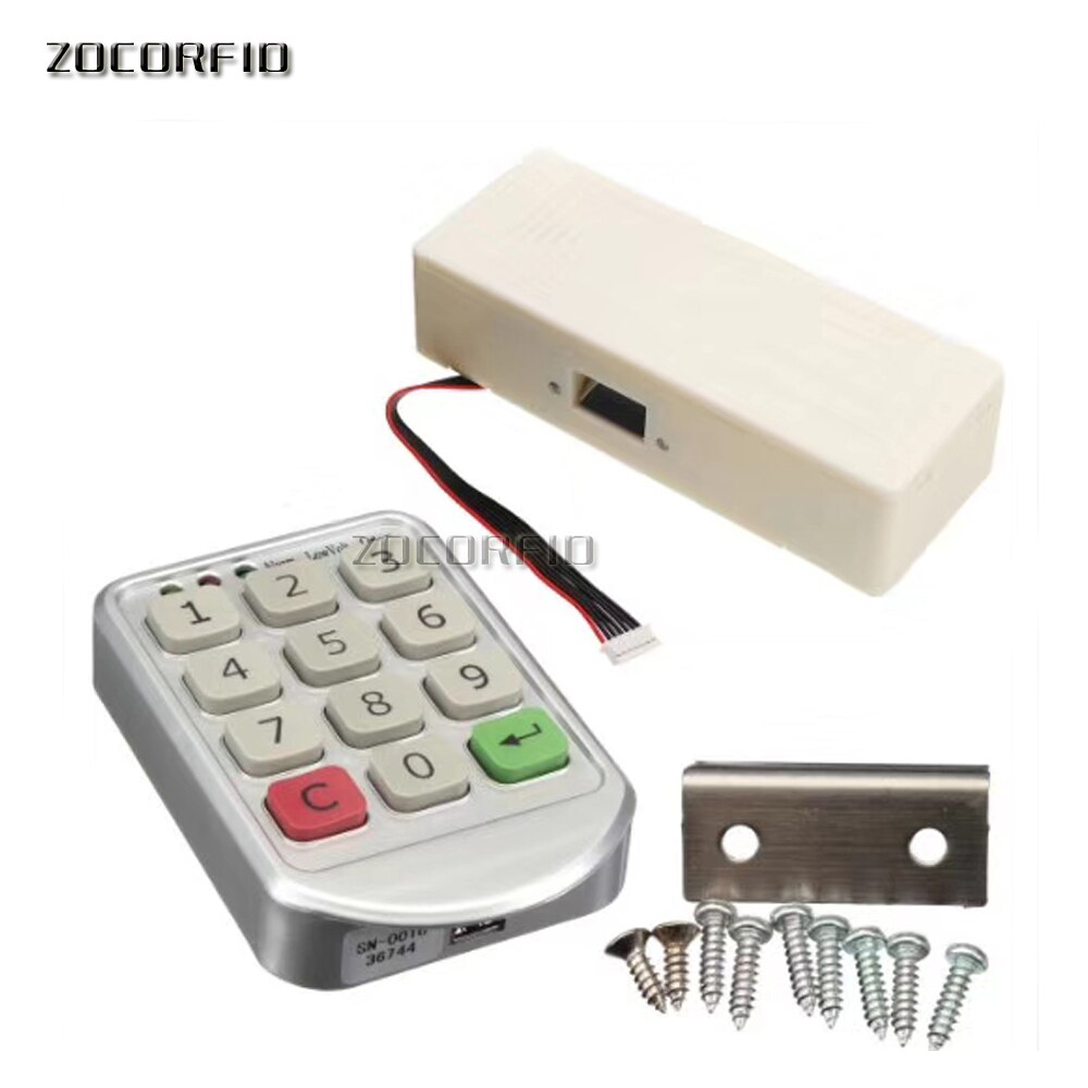 DIY Public or private Electronic password keypad locker digital cabinet lock for office /hotel/swimming pool: Sliver