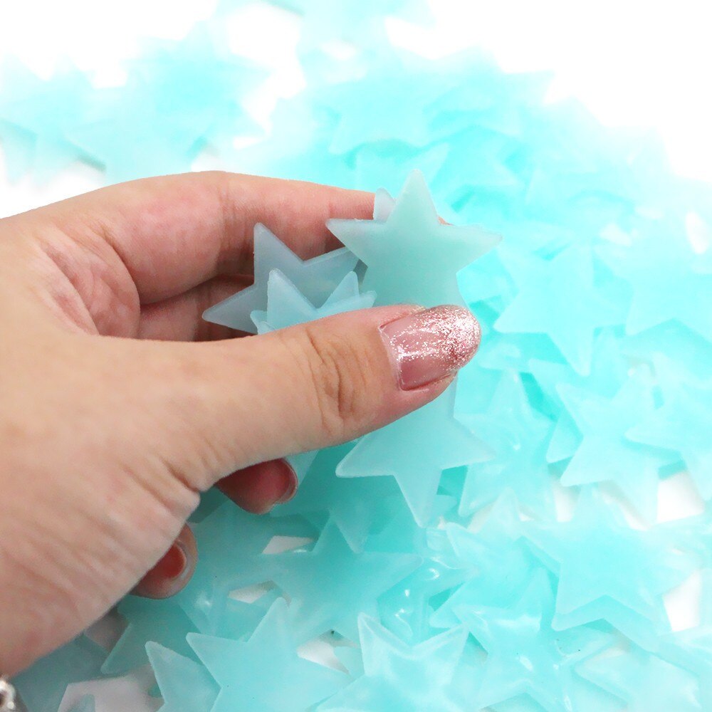 Pegatinas fluorescentes para habitación de niños, pegatinas de estrellas que brillan en la oscuridad, pegatinas luminosas para pared de color, 30 unidades