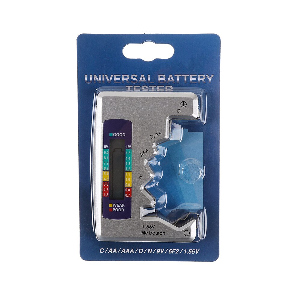 Tester batteria universale LCD Tester capacità batteria digitale C D N AA AAA 9V 1.5V strumento diagnostico capacità rilevatore batteria: upgraded silver