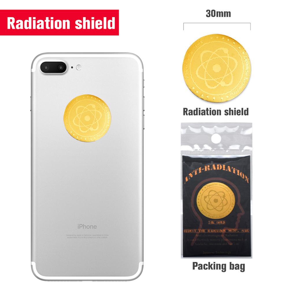 Newest 5pcs/lot Round Golden Anti-radiation Chip Shield Keep Health Against EMR/EMP