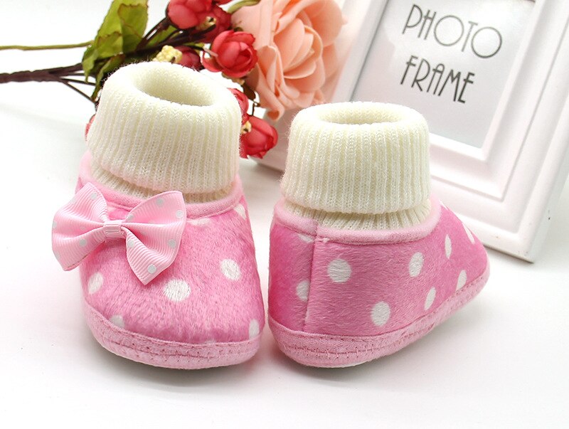0-24M Baby Winter Boots Boys Girls Slippers Cozy Fleece Booties Toddler Winter Socks with Non Slip Bottom
