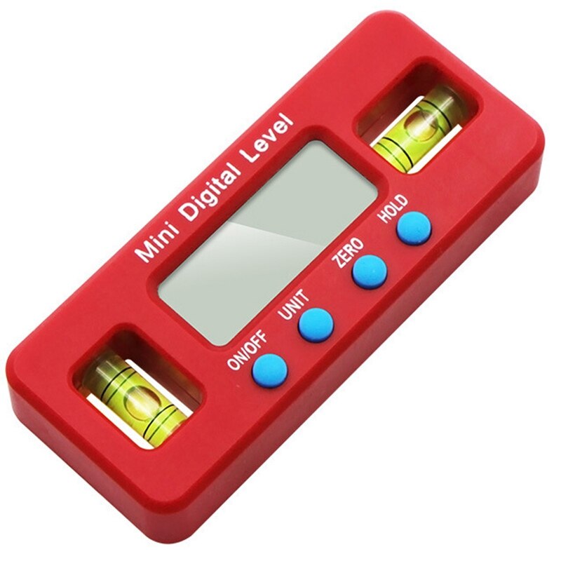 PigMig Digitale Hoekmeter Gradenboog Met LCD Scherm Blauwe Hellingmeter Compacte Waterdichte Waterpas Inclinometer Hoesje 4 Eenheden 598324125