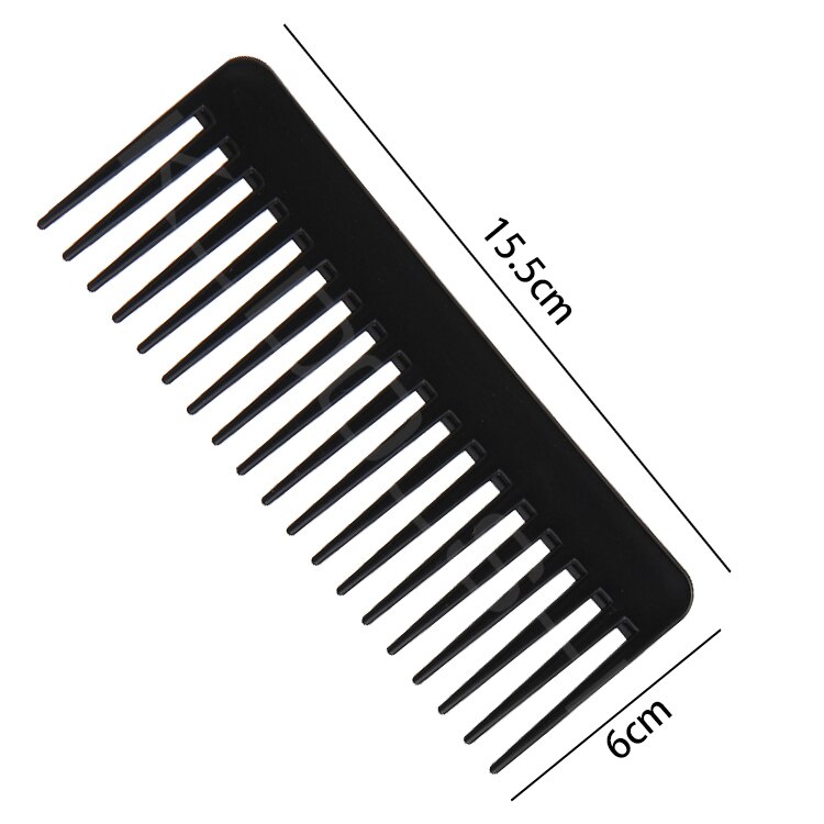 12 Teeth Wide Tooth Comb Black ABS Plastic Heat-resistant Large Wide Tooth Comb For Hair Styling Tool