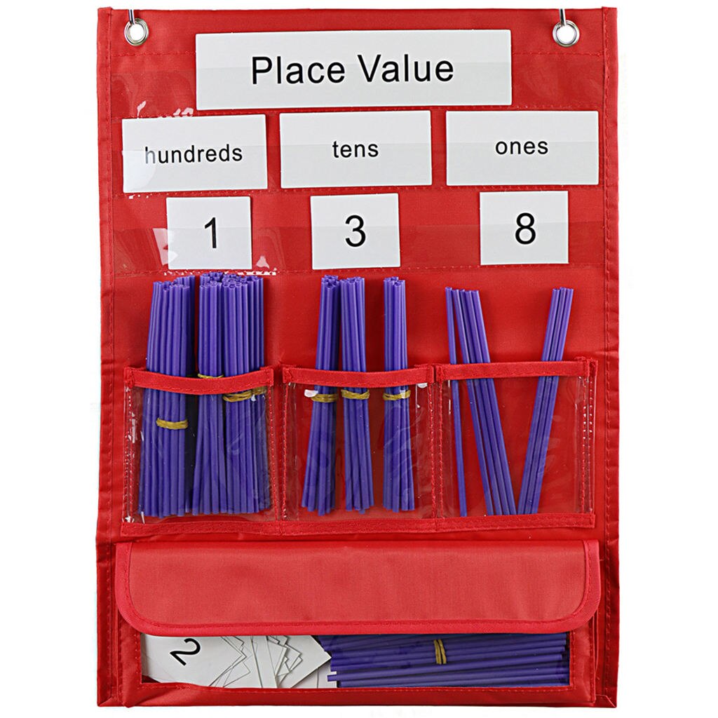 Place Value Pocket Chart Practice Place Value Toy Educational Tool Counting Caddie for Classroom Childrens Math Lessons Home