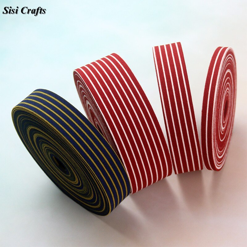 Sisi Crafts Tape Black Red Stripe Ribbon 25mm 10mm 40mm Cotton Fabric Bias Trim Layering DIY Hair Bow Tie Collar Sewing Material