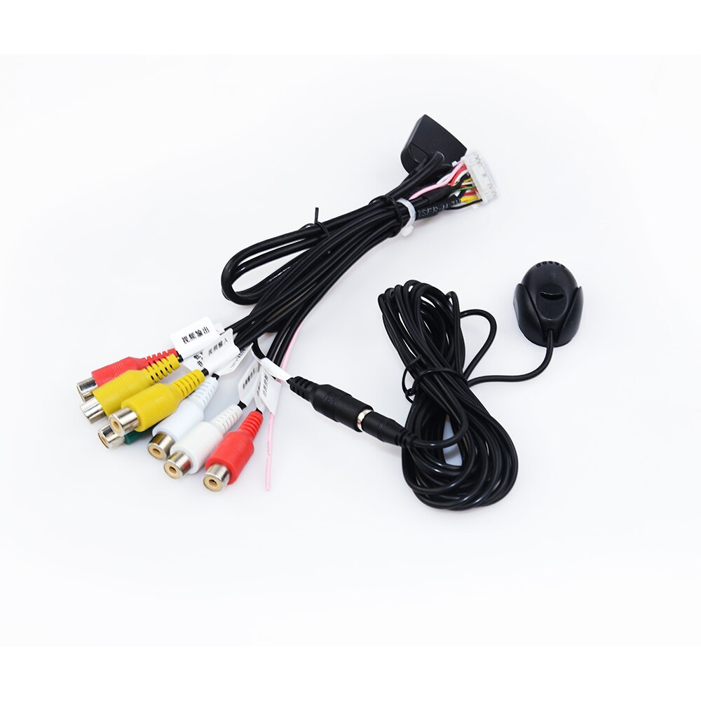 Universal Car Radio Stereo RCA Video Output Output Wire Harness Connector Adaptor Aux-in Adapter Subwoofer Microphone SIM Card