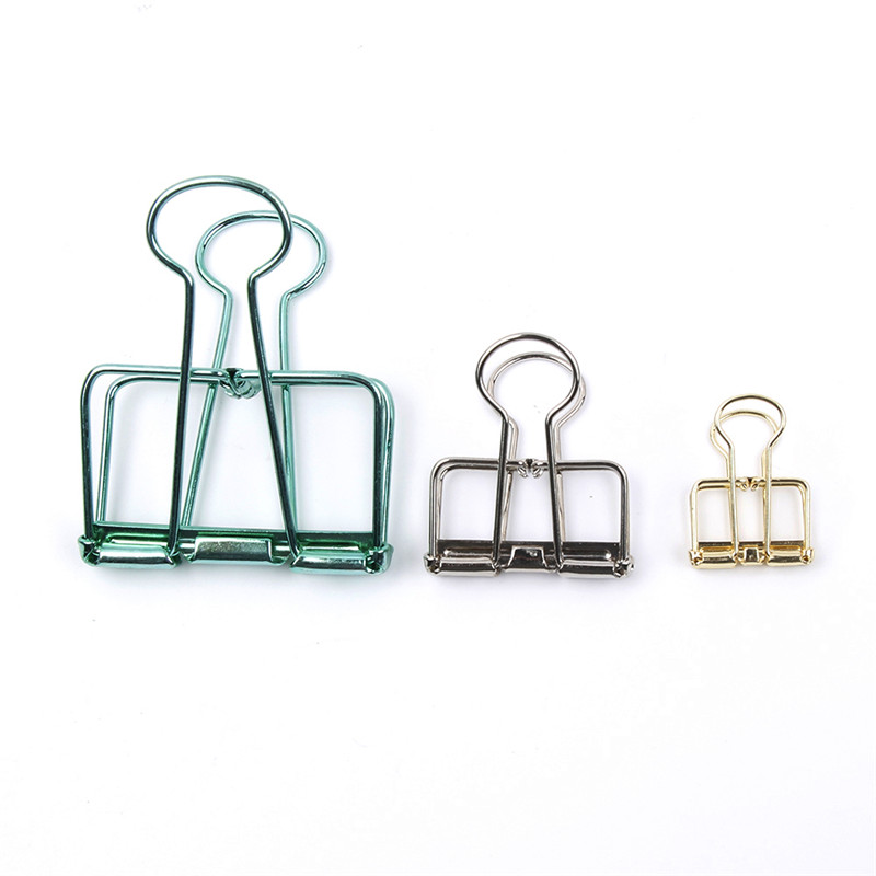 Novelty Solid Color Hollow Out Metal Binder Clips Notes Letter Paper Clips Office Supplies clips para papel