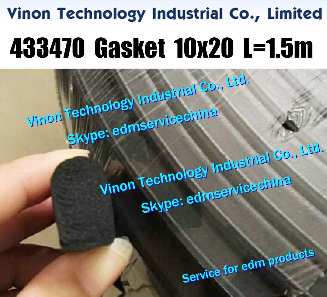 Sodik VZ300L EDM Work Tank Gasket Seal 10x20mm, 1.5m Length (Part No. 433470) - Compatible with Wire Cut EDM Machine