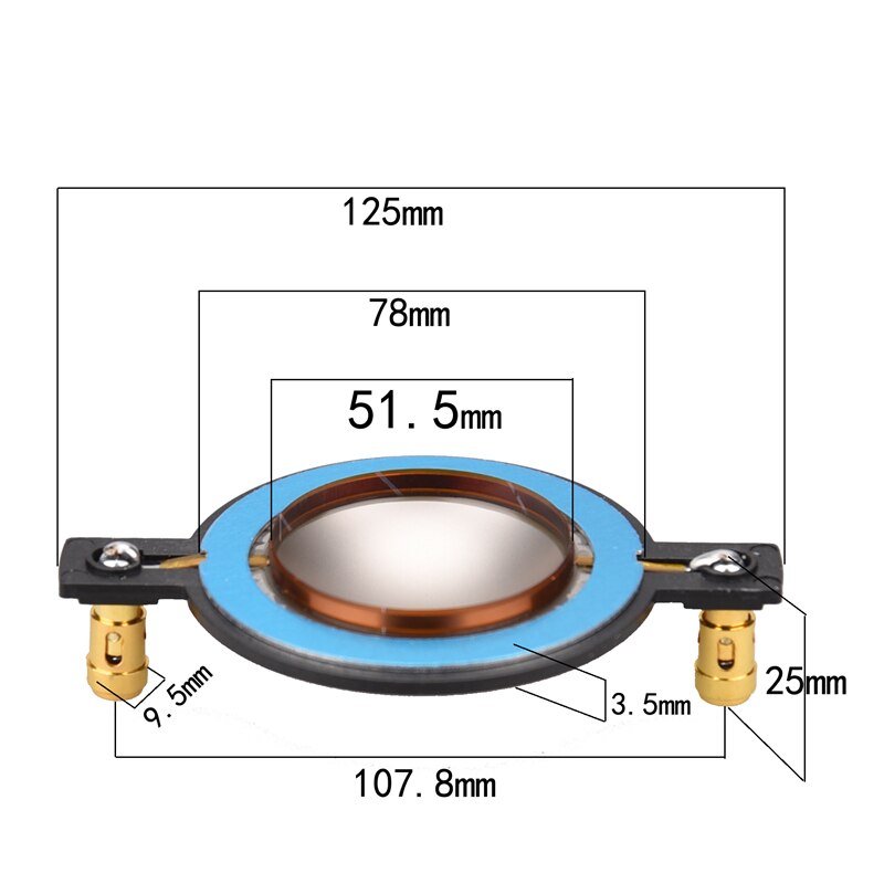 HIFIDIY LIVE 34.5 38 44.5 51.5 72 74 Core Tweeter Voice Coil Membrane Titanium Film Treble Speaker Repair accessories DIY Parts: 2 Pieces / 51.5