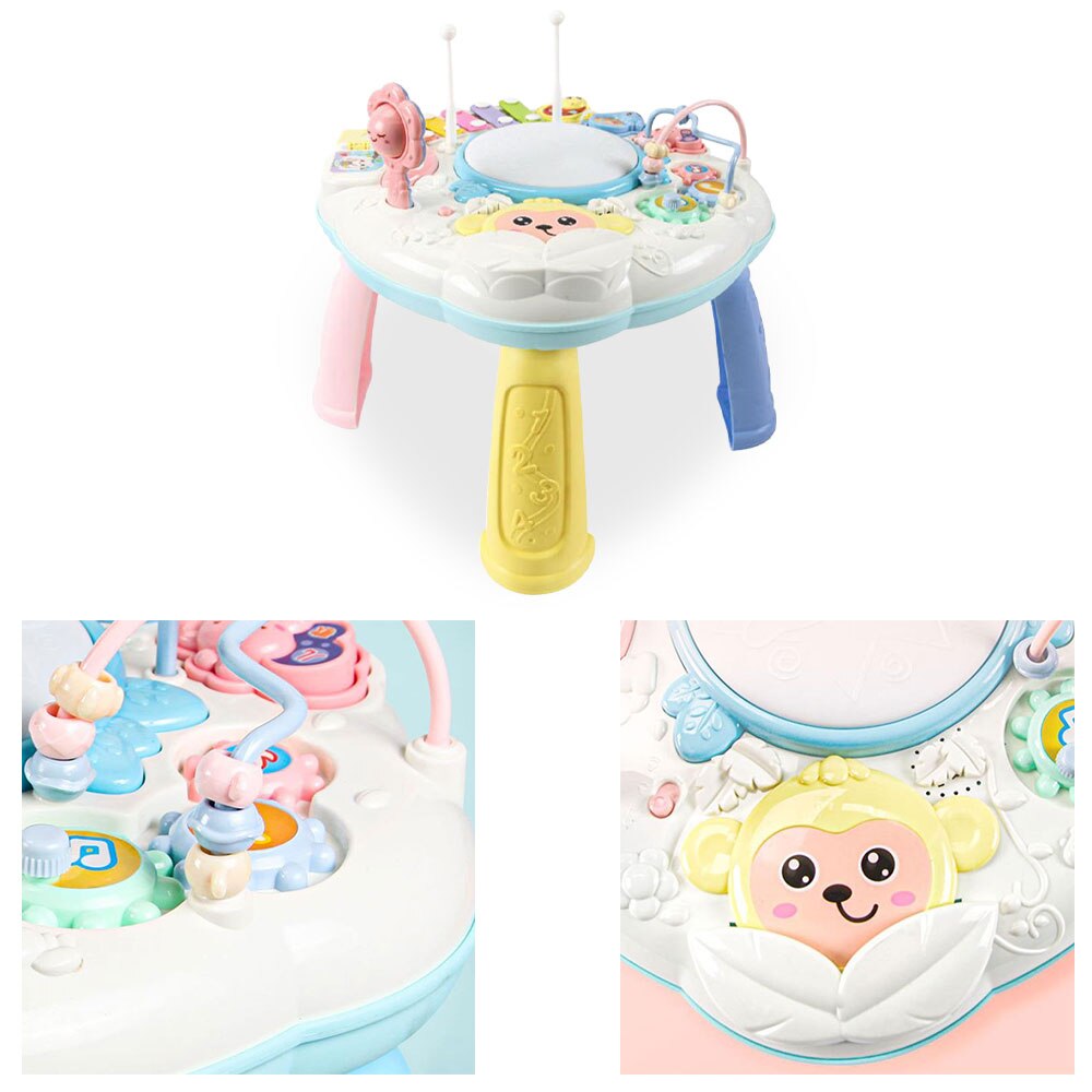 Multifunctional Musical Learning Desk Interactive Music Activity Center Game Table for Boys Lighting Sound Birthday