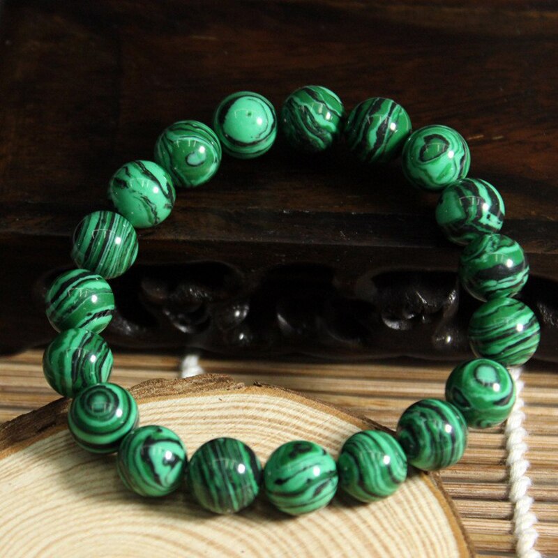 Groene malachiet herenarmbanden & armband voor dames kristallen bedelarmband boeddhistische kralen verjaardag