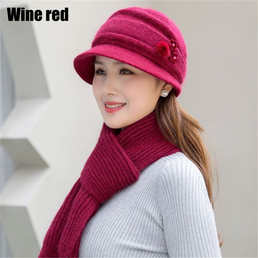 2/3pcs/Set Ladies Warm Thick Women Hat Scarf Set Knitted Beanies Caps Winter Hats Knitted Gloves Winter Hats