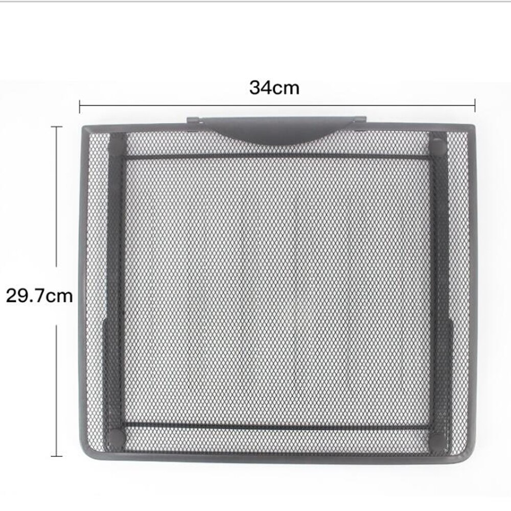 XRHYY Black Large Mesh Laptop Ventilated Holder Desk Stand-Height Adjustable Laptop Riser Metal Stand For MacBook iPad Tablets