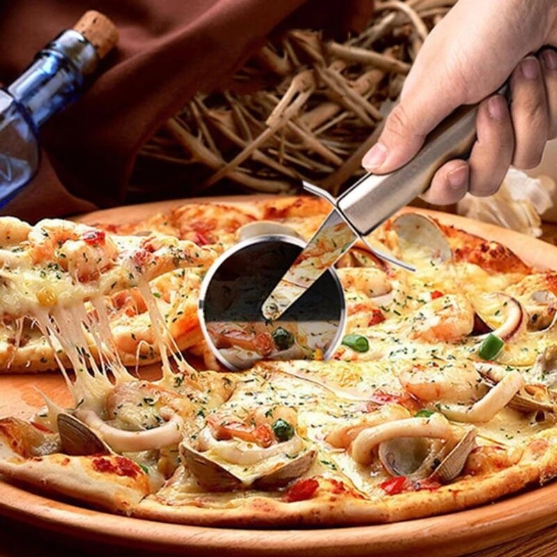 Pizza Kookplaat Roestvrijstalen Keuken Gereedschap Enkel Wiel Pizza Snijder Pizza Snijder Pizza Snijder Pizza Bakken Tools