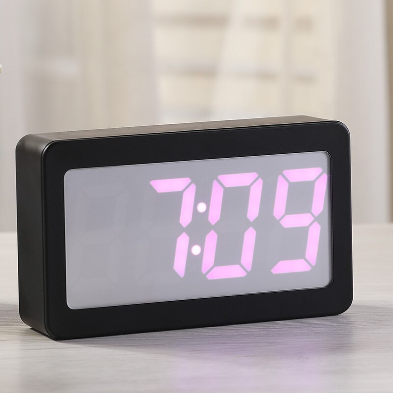 Digital Alarm Clock Color Changing Sounds Control Temperature Date Display LED Alarm Clock Brightness Adjustable table Clock: Black