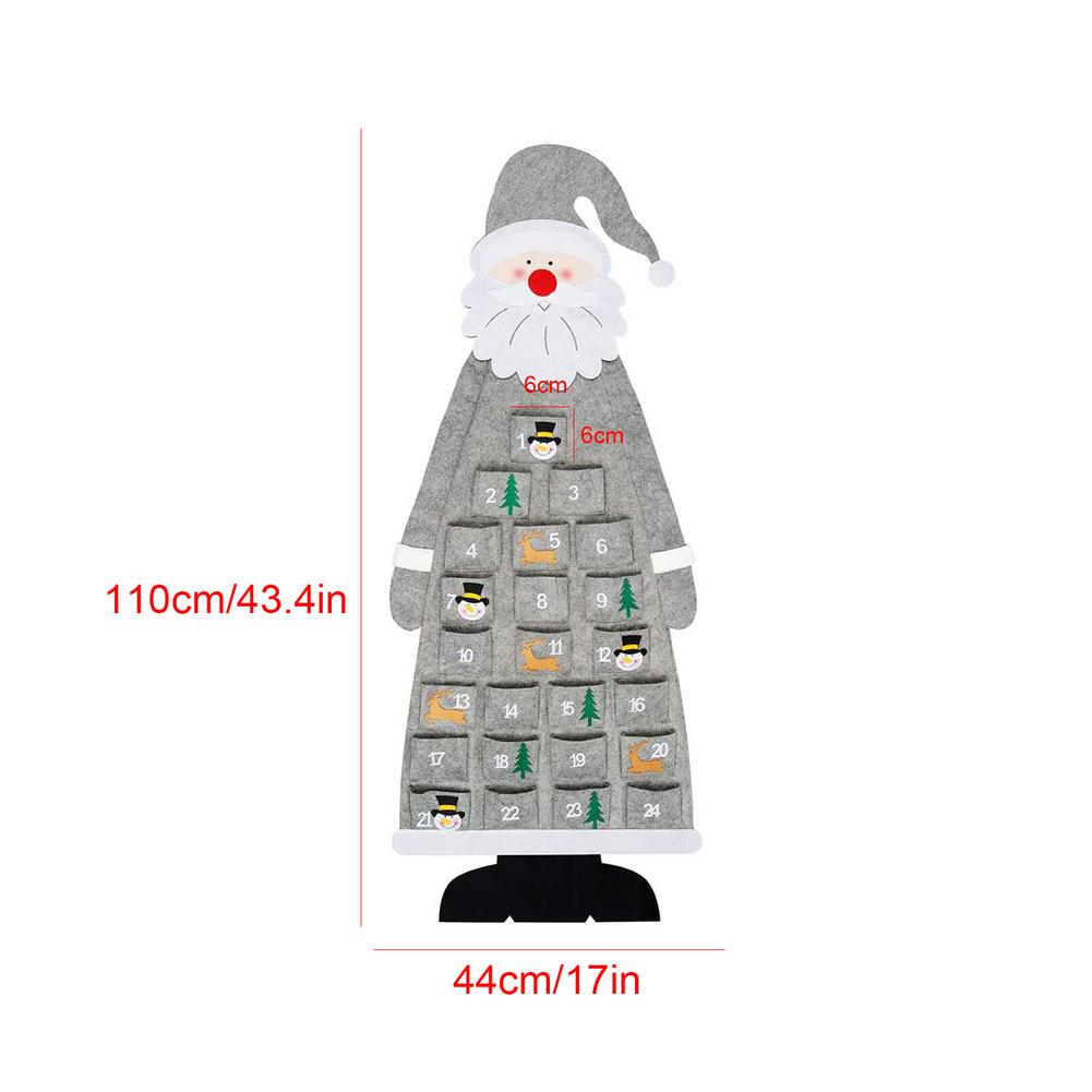 Christmas Advent Calendar With Pockets Felt Fabric Wall Hanging Santa Claus Advent Calendar Exquisite Countdown Decoration