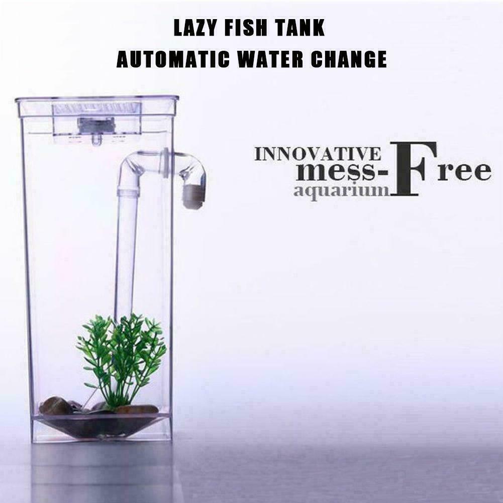 Kids Fish Tank Self Cleaning Small Desktop Fish Aquarium Light Clean LED Fish Tank Small Desktop Aquarium Starter Kit