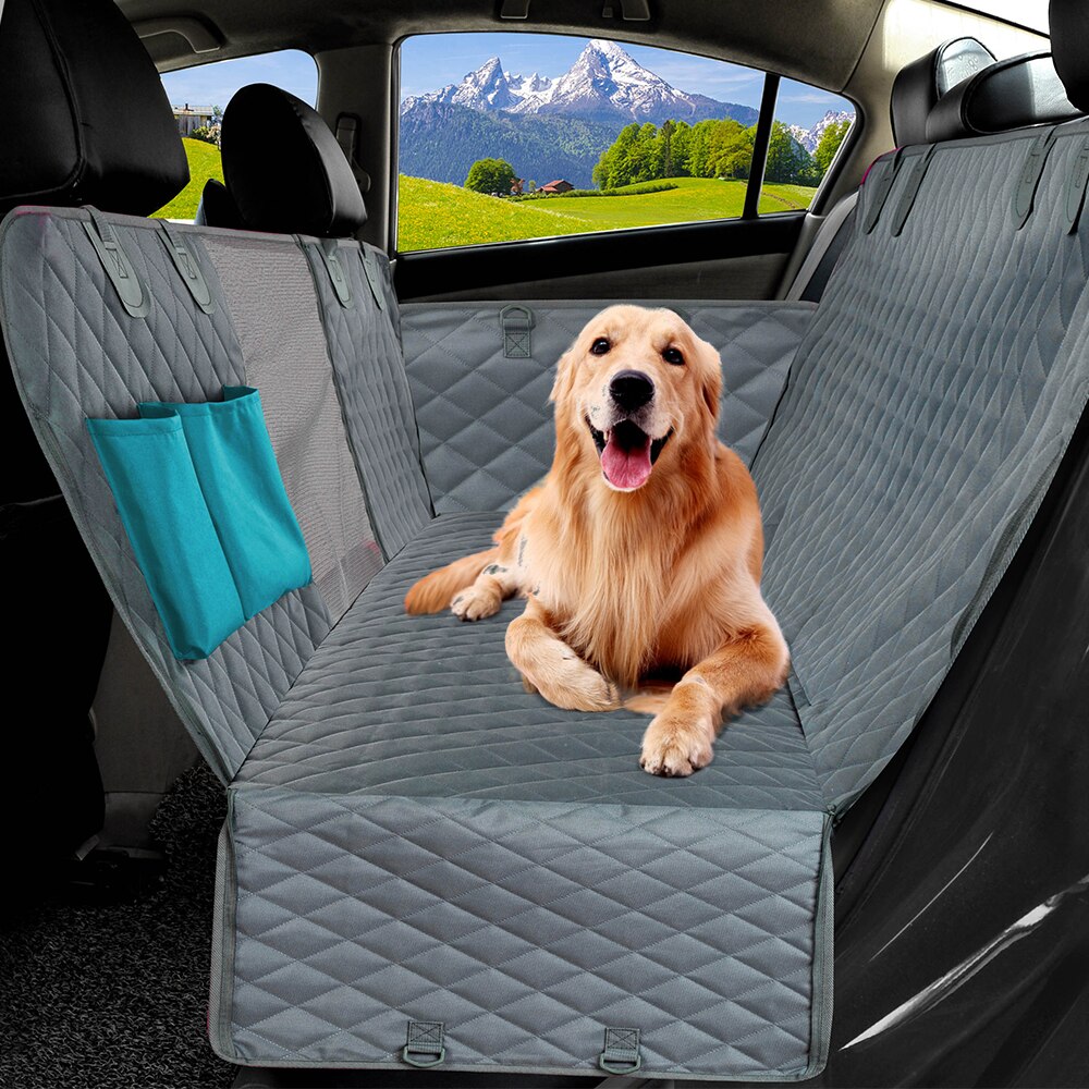 Couverture de siège de voiture pour animaux de compagnie,imperméable à l&#39;eau, hamac arrière, accessoires de voyage, tapis de coffre, protecteur, porte-chiens